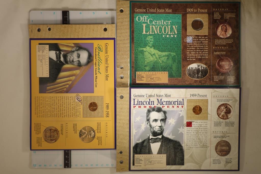 3-LINCOLN CENT BOARDS: 1909-PRESENT OFF CENTER (1 of 5)