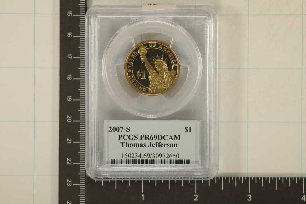 2007-S THOMAS JEFFERSON PRESIDENTIAL $ PCGS PR69: DCAM