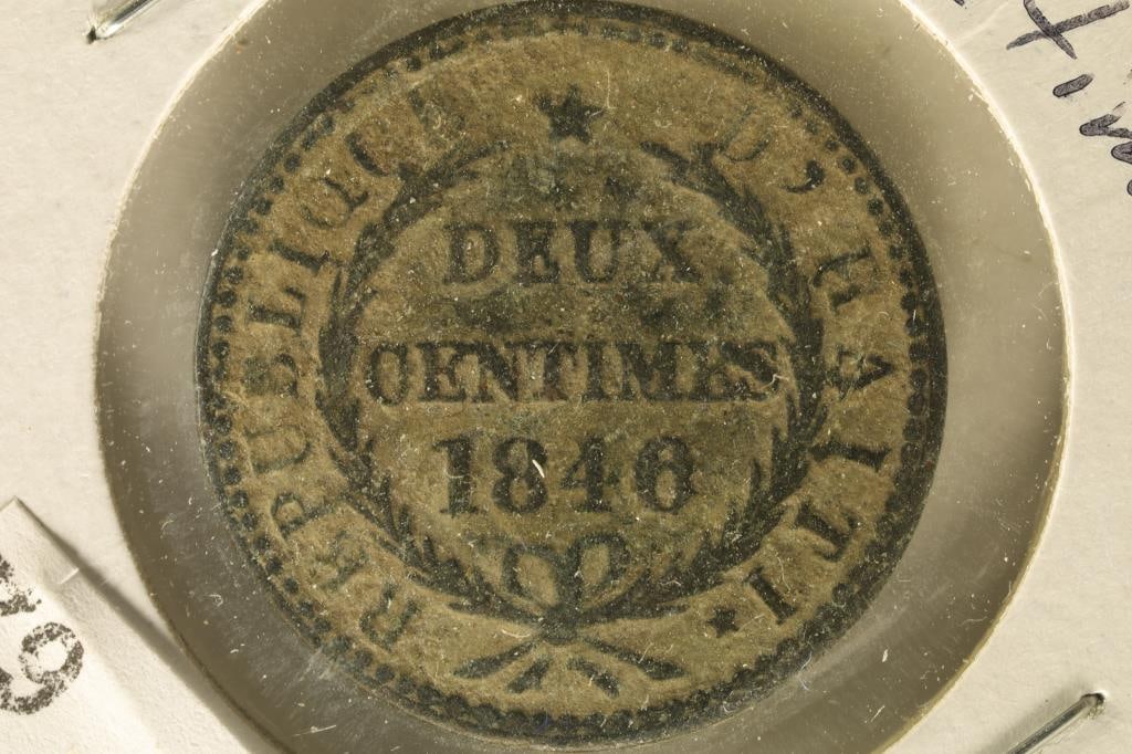 1840 HAITI COPPER 2 CENTIMES: WATCH FOR OUR NEXT AUCTION ON (MONDAY JULY 22ND, 2024) AT 7PM EASTERN TIME. THANKS FOR YOUR BUSINESS.