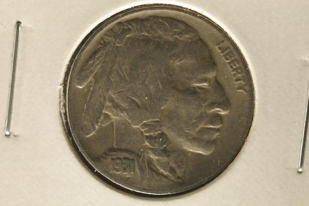 (SEMI-KEY) 1931-S FULL DATE BUFFALO NICKEL: 2025 REDBOOK RETAIL IS $40.00 IN EXTRA FINE