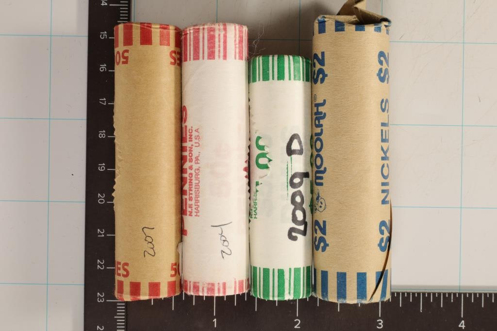 4 SOLID DATE ROLLS OF US BU COINS: 2004 LINCOLN (1 of 2)