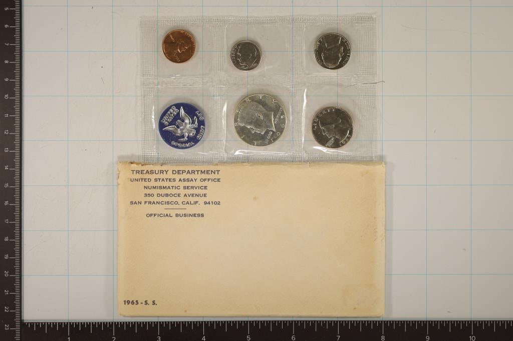 1965 US SPECIAL MINT SET WITH ENVELOPE (1 of 2)