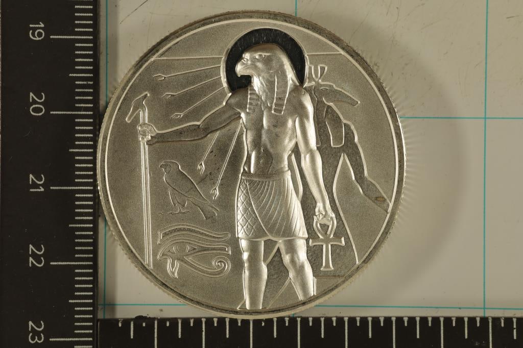 2 TROY OZ .999 FINE SILVER "HORUS" ROUND UNC (1 of 2)
