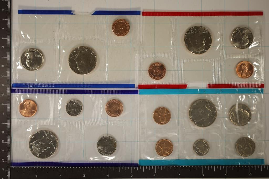 4 PARTIAL US MINT SETS: 1988-D MISSING DIME & NIC, (1 of 2)