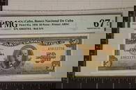 1950 CUBA 50 PESO BILL. PMG 67 SUPERB GEM UNC