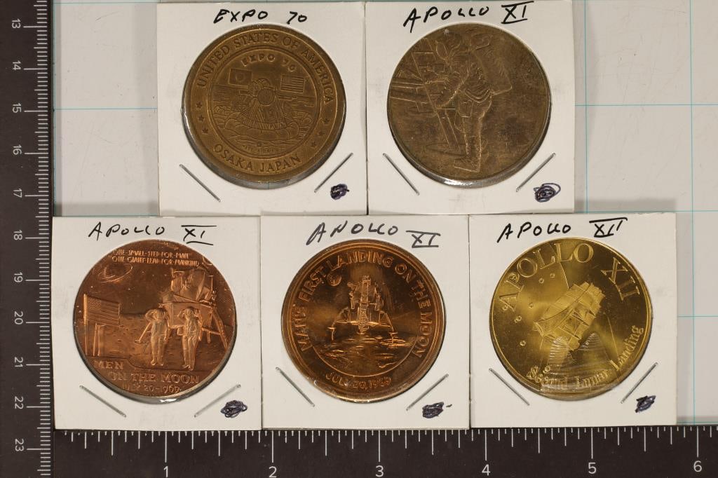 5-APOLLO 1 1/2'' TOKENS: EXPO 70 OF OSAKA JAPAN, (1 of 2)