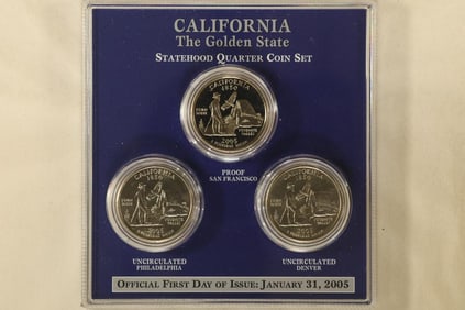 2005 US QUARTER 3 COIN P/D/S SET 1ST DAY ISSUE SET