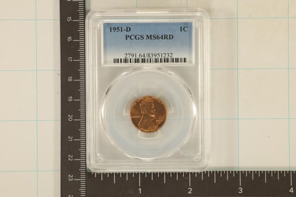 1951-D LINCOLN WHEAT CENT PCGS MS64RD