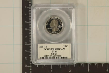 2007-S SILVER UTAH QUARTER PCGS PR69 DCAM