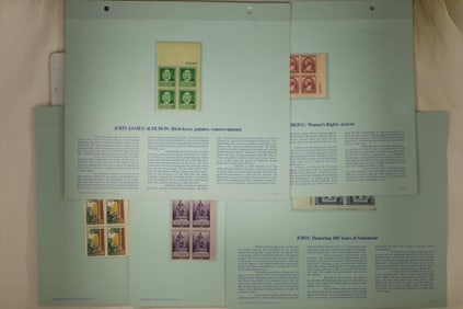 5 BLOCKS OF 4 UNCANCELLED POSTAGE STAMPS ON