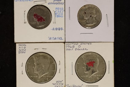 4 OLD IN HOUSE TOKENS: 2-40% SILVER JFK HALVES-