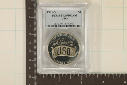 1991-S USO US SILVER DOLLAR PCGS PR69 DCAM