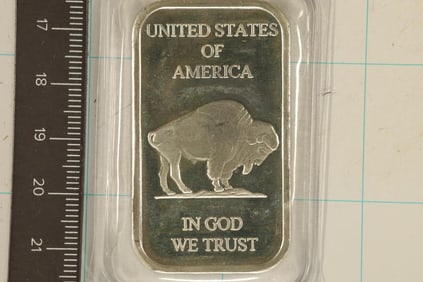 1 TROY OZ .999 FINE SILVER PF INGOT "INDIAN /