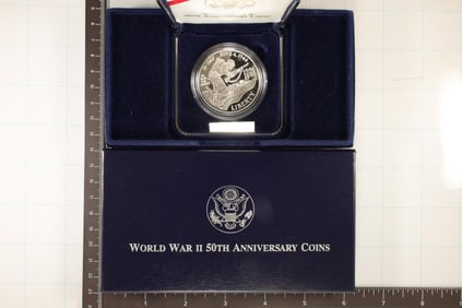 1995-W WORLD WAR II 50TH ANNIVERSARY PF SILVER $