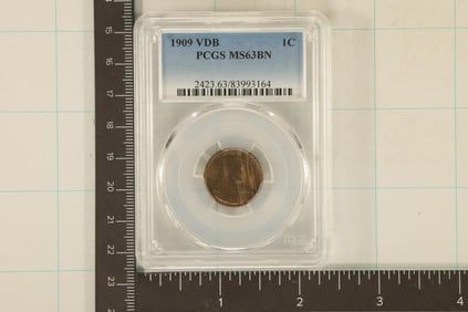 1909-VDB LINCOLN CENT PCGS MS63BN