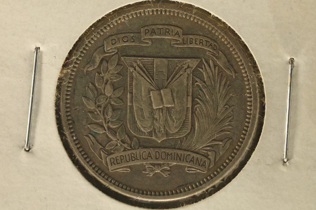 1947 DOMINICAN REPUBLIC SILVER 25 CENTAVOS: .1808 OZ. ASW