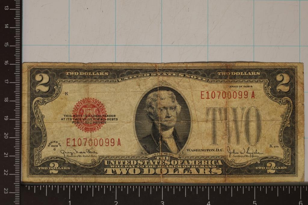 1928-G US $2 RED SEAL BILL (1 of 2)