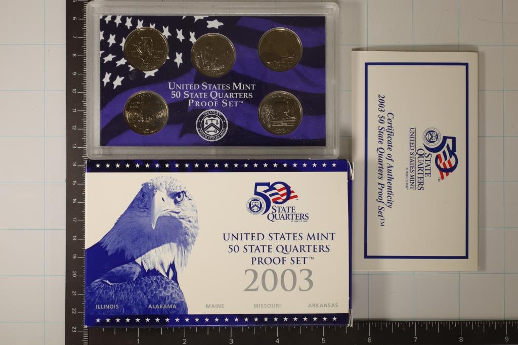 2003 US 50 STATE QUARTERS PROOF SET WITH BOX AND (1 of 2)
