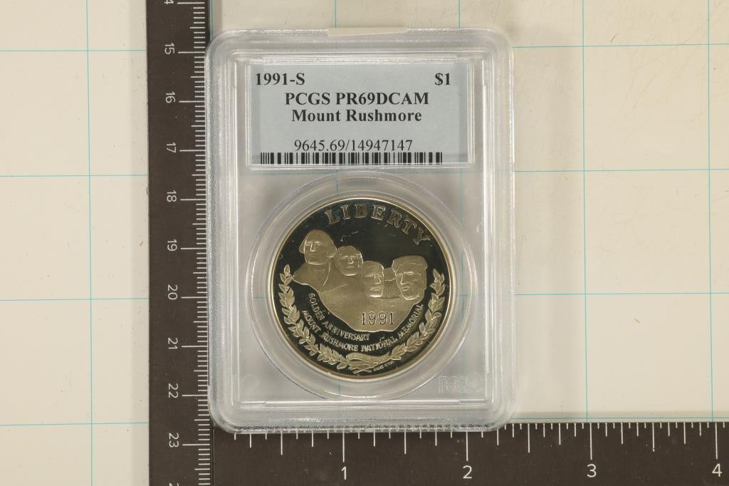 1991-S MT. RUSHMORE US SILVER DOLLAR PCGS PR69 (1 of 2)