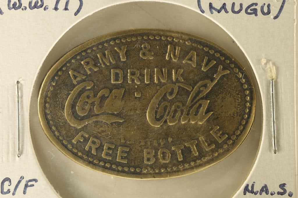 ARMY & NAVY DRINK COCA COLA FREE BOTTLE TAG, (1 of 2)