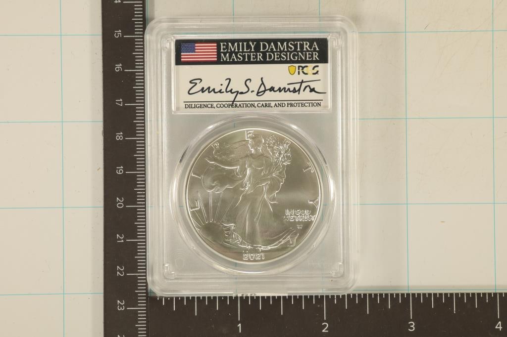 2021 AMERICAN SILVER EAGLE PCGS MS70 FIRST STRIKE (1 of 2)