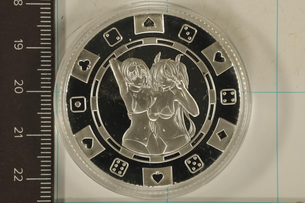1 TROY OZ .999 FINE SILVER ADULT THEMED ROUND (1 of 2)