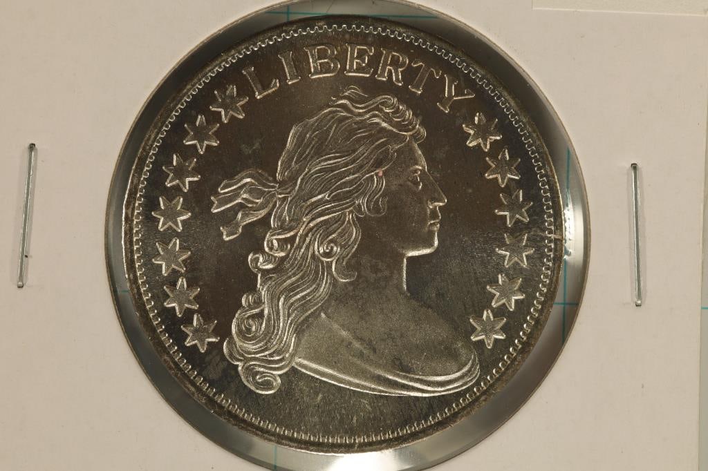 1 TROY OZ .999 FINE SILVER ROUND WITH DRAPED BUST (1 of 2)