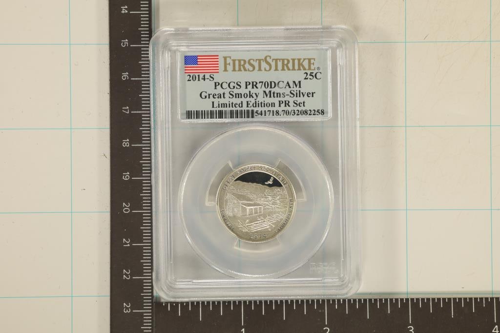 2014-S SILVER GREAT SMOKEY MT. QUARTER PCGS (1 of 2)