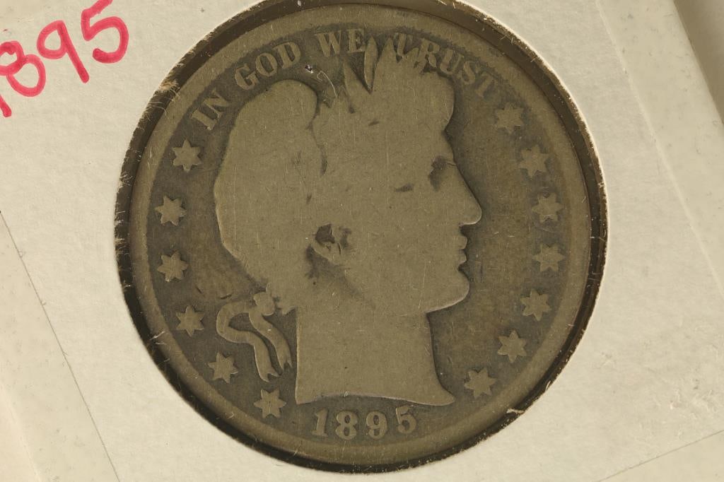 1895 SILVER BARBER HALF DOLLAR (1 of 2)