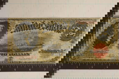 1917 US $2 LEGAL TENDER RED SEAL HORSE BLANKET