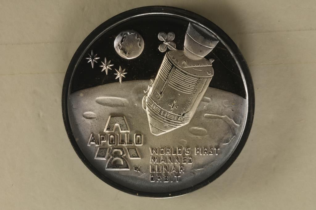 .67 TROY OZ .999 FINE SILVER PF "APOLLO 8" ROUND (1 of 2)