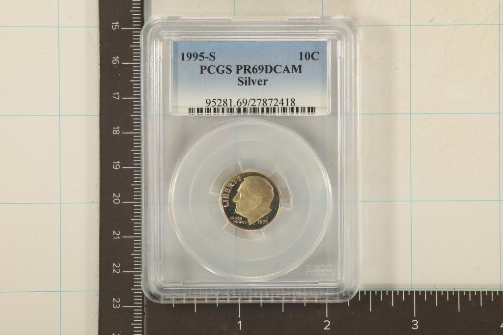 1995-S SILVER ROOSEVELT DIME PCGS PR69 DCAM: CHECK OUT OCEANSIDEENGRAVING.COM FOR CUSTOM MADE LASER CUT PRODUCTS AND ENGRAVINGS. THANK YOU FOR CHECKING IT OUT.