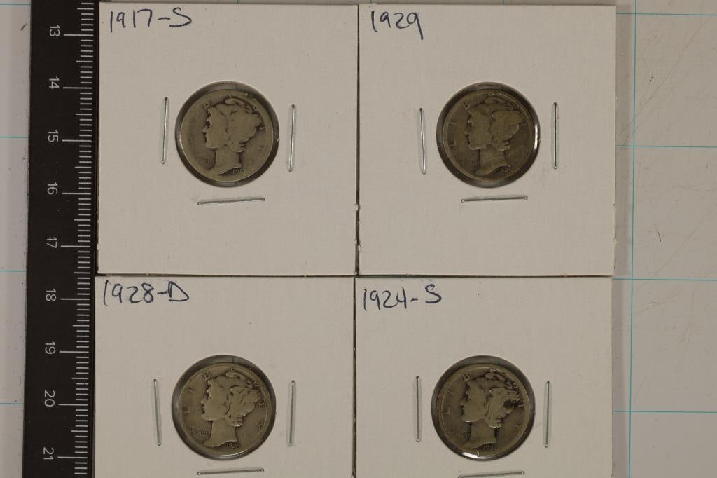 1917-S 24S, 28-D & 1929 SILVER MERCURY DIMES (1 of 2)
