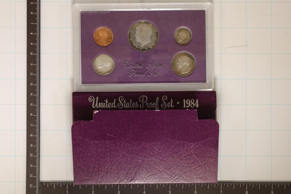 1984 US PROOF SET (WITH BOX) SOME CLOUDING: CHECK OUT OCEANSIDEENGRAVING.COM FOR CUSTOM MADE LASER CUT PRODUCTS AND ENGRAVINGS. THANK YOU FOR CHECKING IT OUT.
