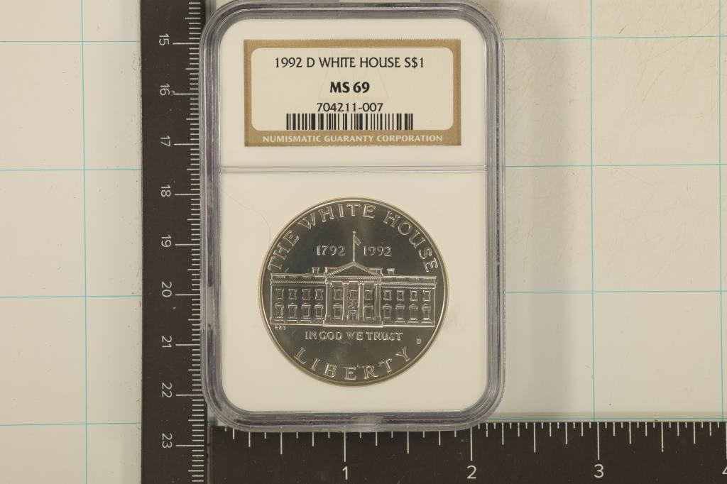1992-D US WHITE HOUSE SILVER DOLLAR NGC MS69 (1 of 2)
