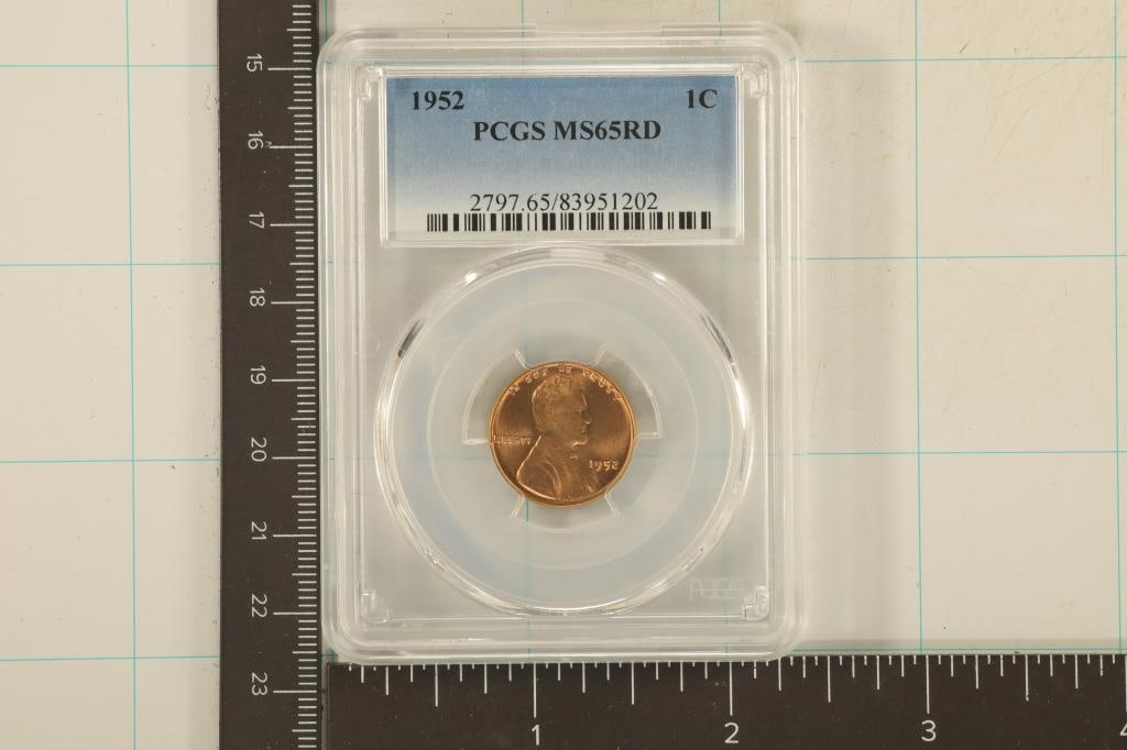 1952 LINCOLN WHEAT CENT PCGS MS65RD (1 of 2)