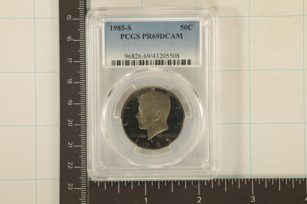 1985-S KENNEDY HALF DOLLAR PCGS PR69 DCAM (1 of 2)