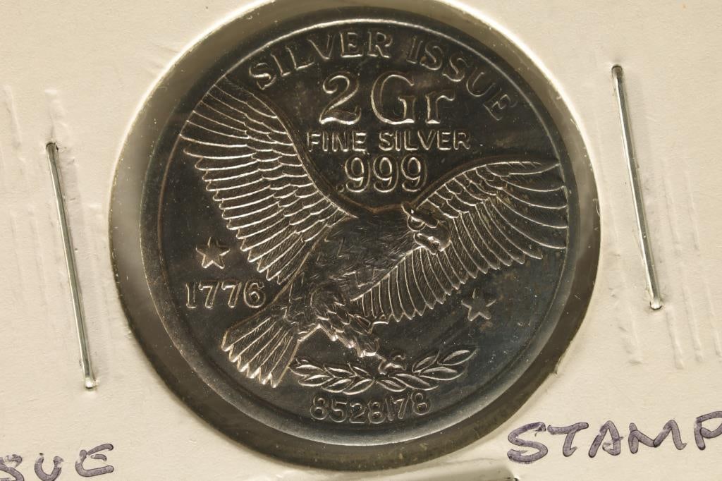 2 GRAMS .999 FINE SILVER 1776 EAGLE ISSUE #8528178 (1 of 2)
