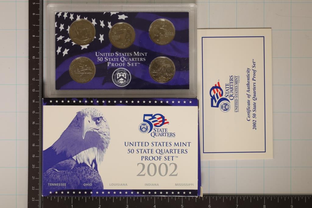 2002 US 50 STATE QUARTERS PROOF SET WITH BOX & (1 of 2)