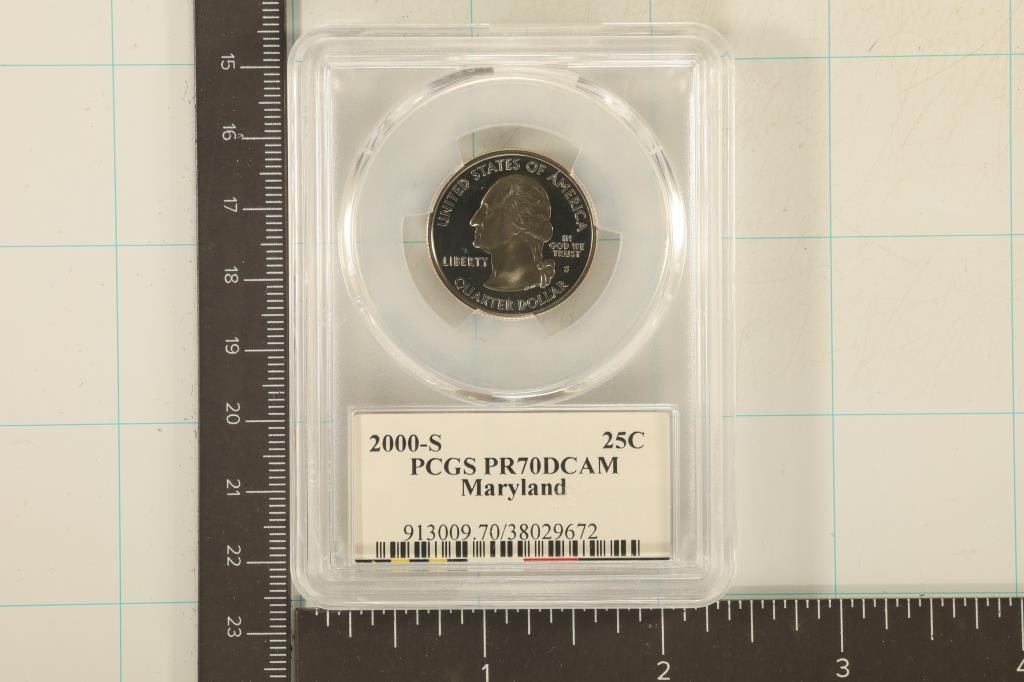 2000-S MARYLAND US QUARTER PCGS PR70 DCAM: THIS IS THE HIGHEST GRADE POSSIBLE, YOU CAN COLLECT ONLY THE BEST, STARTING WITH THIS COIN IF YOU HAVEN'T ALREADY