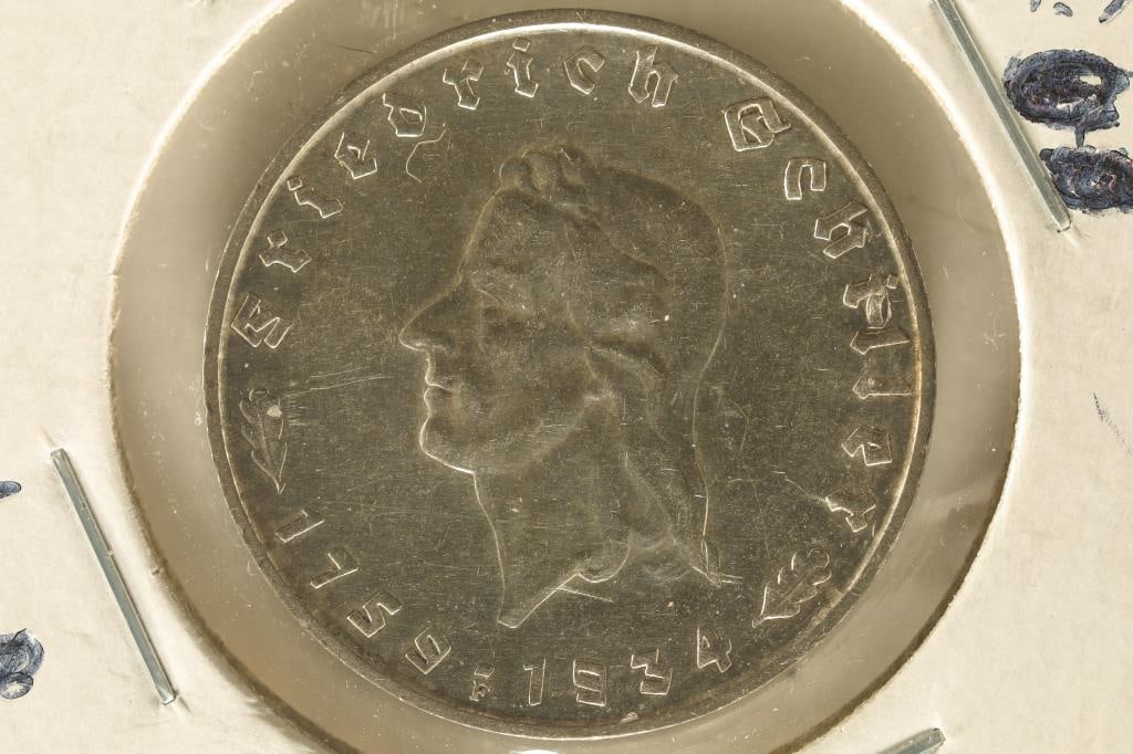 1934-F GERMAN SILVER 2 MARK .625 SILVER FRIEDRICH (1 of 2)