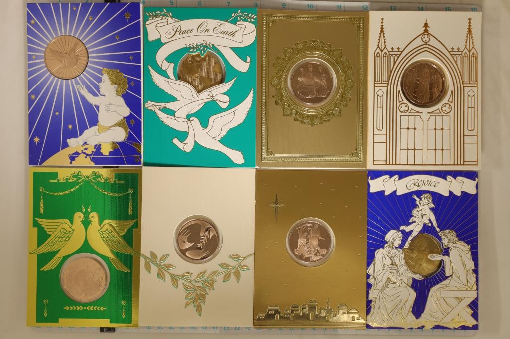 8 FRANKLIN MINT HOLIDAY CARDS WITH 1 1/2" (1 of 2)