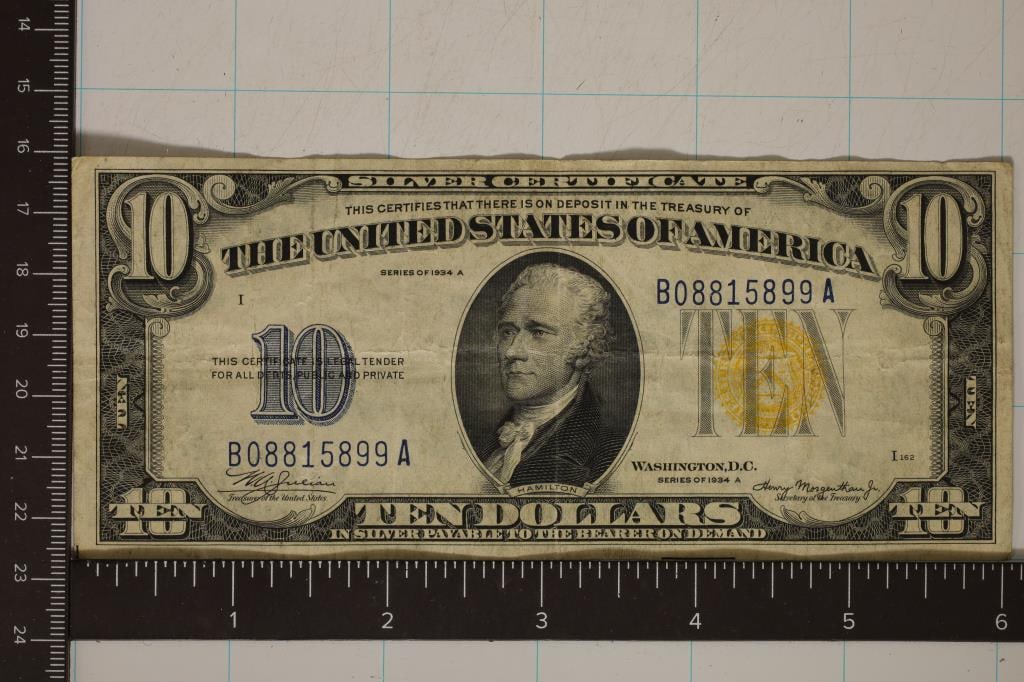 1934-A US NORTH AFRICA $10 SILVER CERTIFICATE WITH (1 of 2)