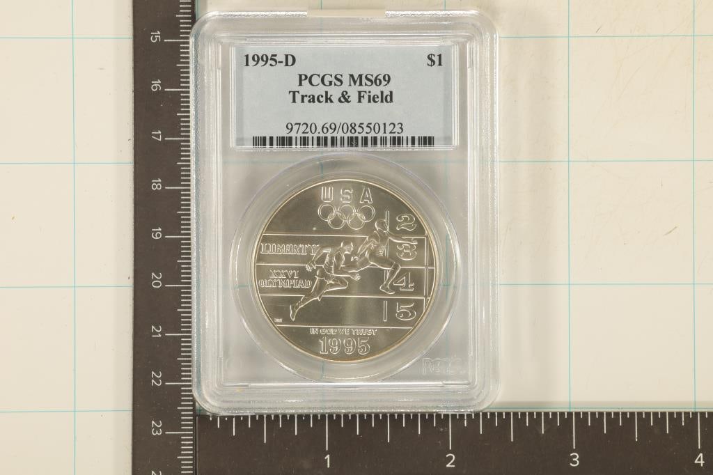 1995-D US TRACK & FIELD SILVER DOLLAR PCGS MS69 (1 of 2)