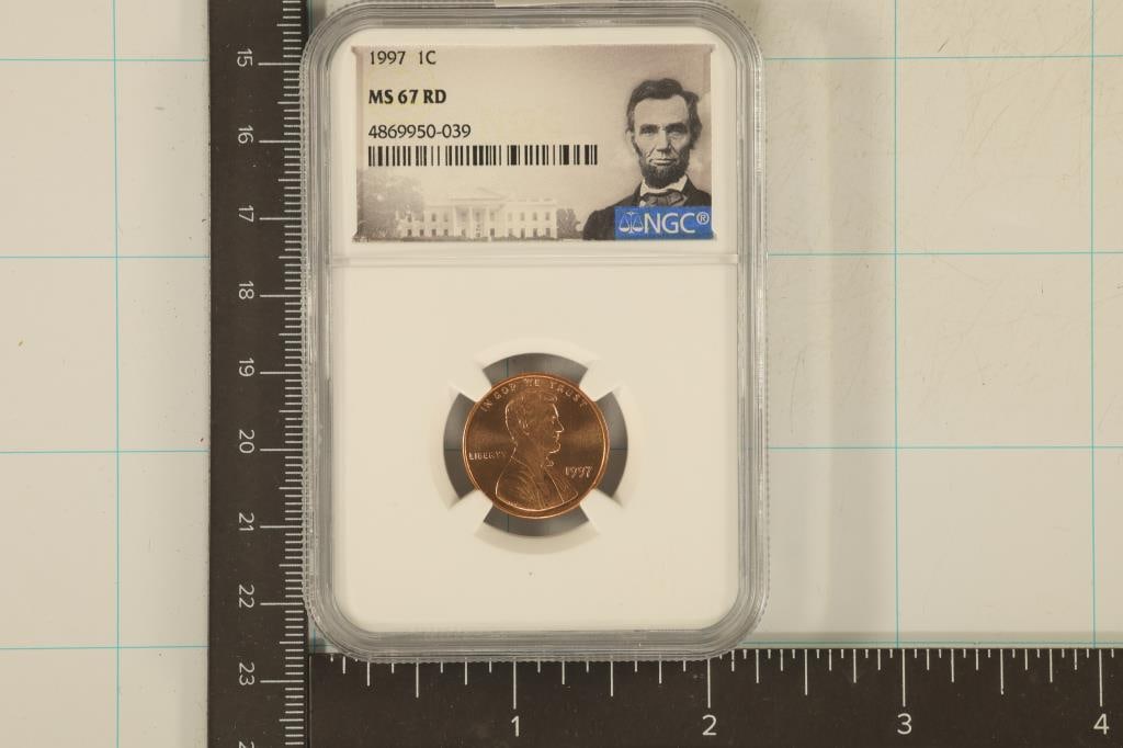 1997 LINCOLN CENT NGC MS67RD (1 of 2)