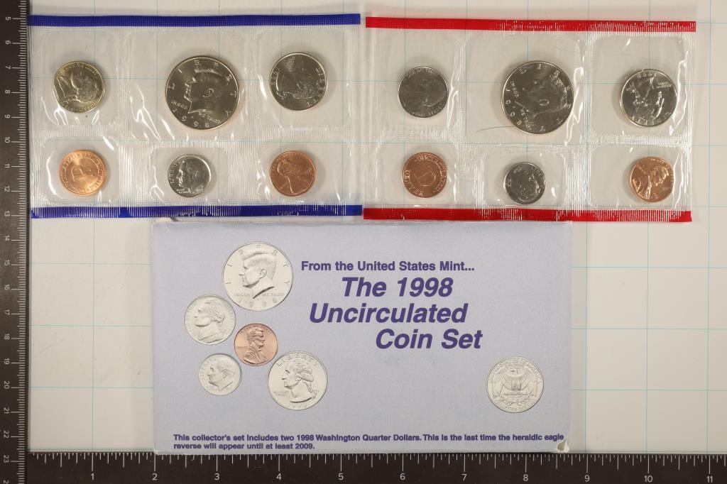 1998 US MINT SET (UNC) P/D (WITH ENVELOPE) (1 of 2)
