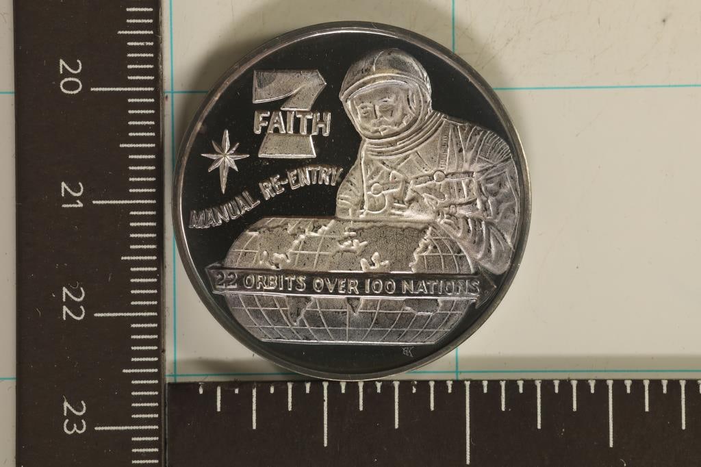 .68 TROY O. .999 PF SILVER FAITH 7 ASTRONAUT ROUND (1 of 2)