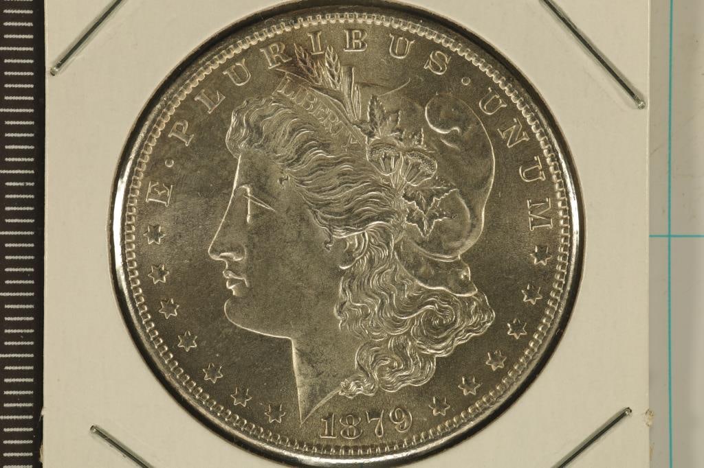 1879-S MORGAN SILVER DOLLAR UNC WITH TONING SPOTS (1 of 2)