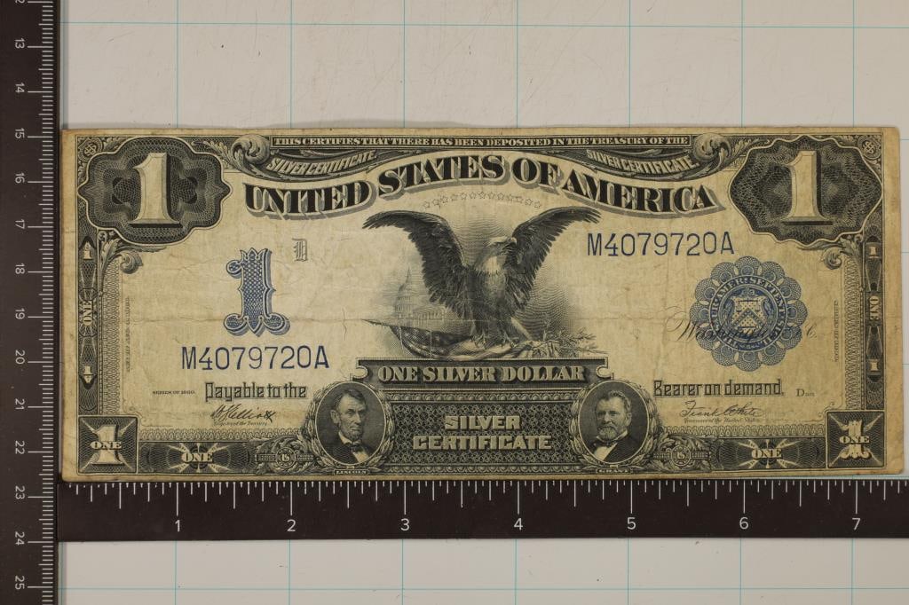 1886 US BLACK EAGLE $1 SILVER CERTIFICATE LARGE (1 of 2)