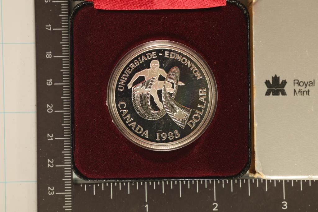 1983 CANADA EDMONTON SILVER DOLLAR .3750 OZ. ASW (1 of 3)